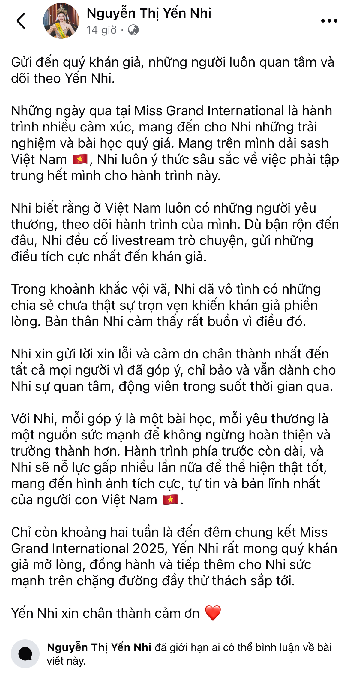 Tình hình căng thẳng của Hoa hậu Yến Nhi và bà Phạm Kim Dung sau phát ngôn gây sốc cả showbiz- Ảnh 1. Tình hình căng thẳng của Hoa hậu Yến Nhi và bà Phạm Kim Dung sau phát ngôn gây sốc cả showbiz- Ảnh 1.