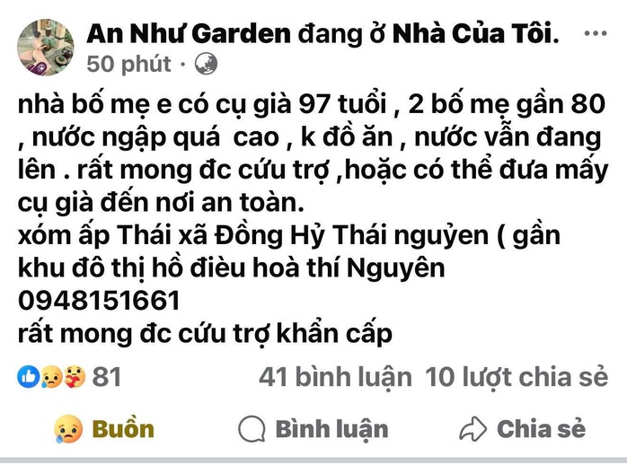 Những tiếng kêu cứu khẩn cấp khi Thái Nguyên bị ngập lụt nặng- Ảnh 3. Những tiếng kêu cứu khẩn cấp khi Thái Nguyên bị ngập lụt nặng- Ảnh 3.