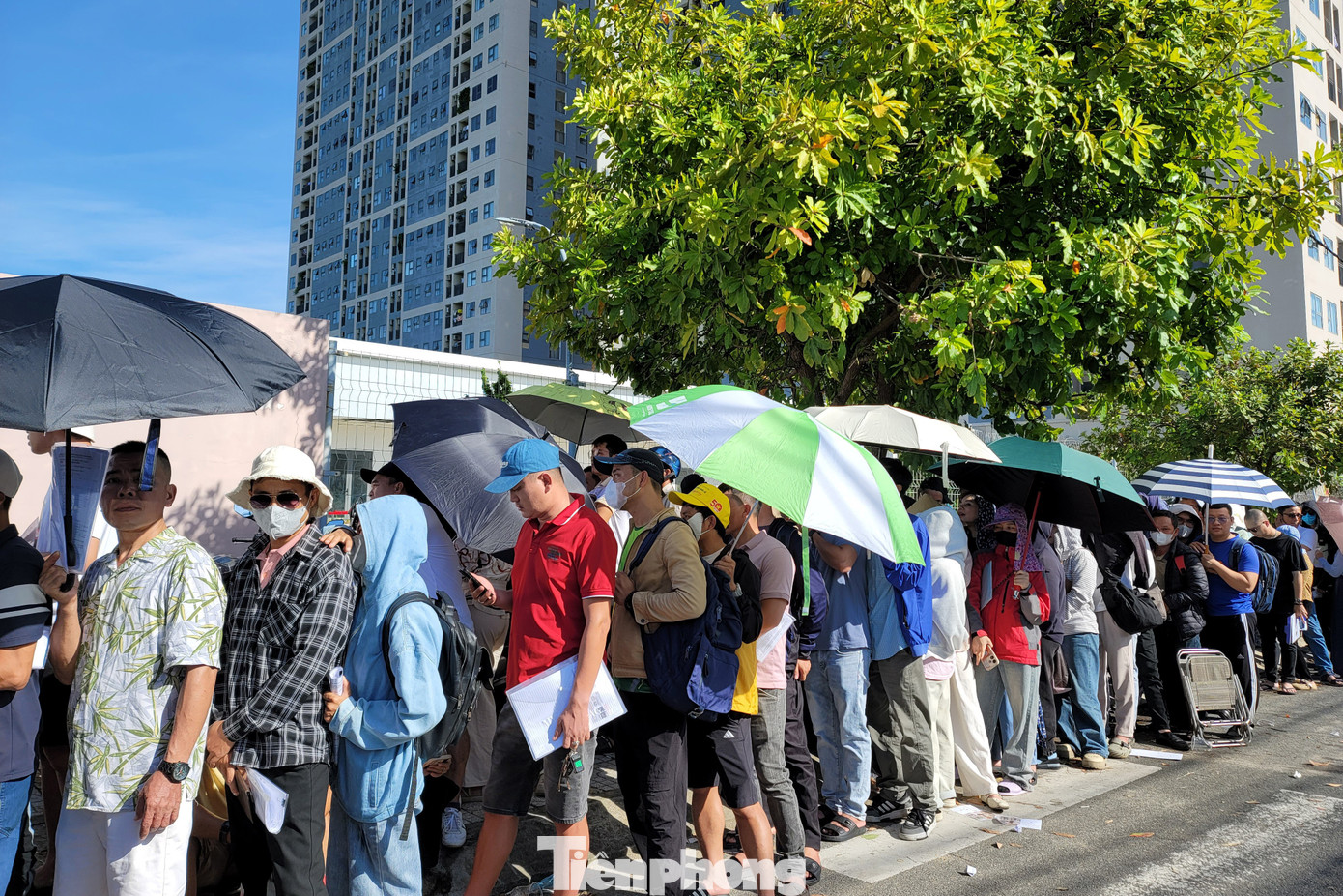 Cảnh dòng người đội nắng xếp hàng mua 300 căn hộ nhà ở xã hội