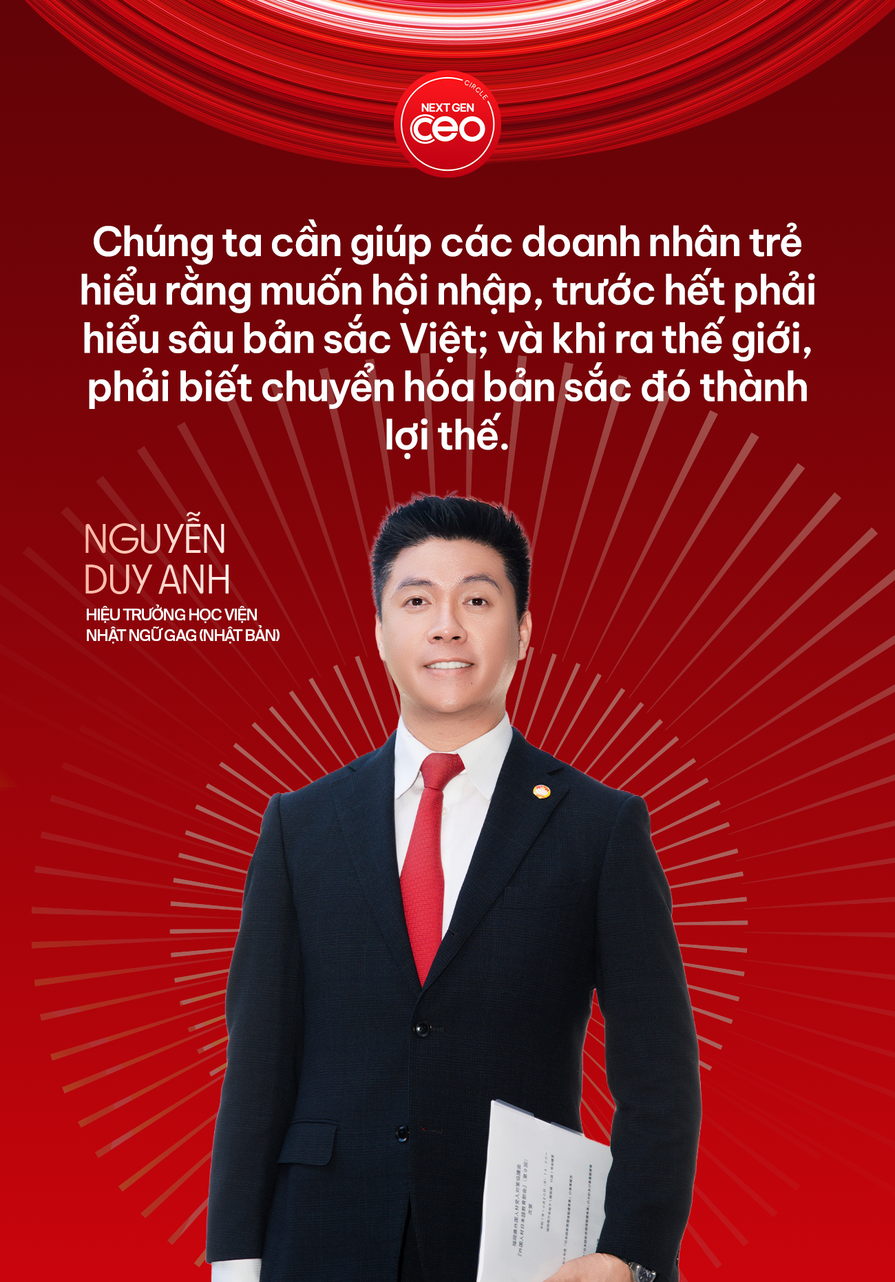 Hiệu trưởng Học viện Nhật ngữ GAG (Nhật Bản) Nguyễn Duy Anh: Tôi kỳ vọng thế hệ lãnh đạo trẻ mang tinh thần toàn cầu nhưng trái tim Việt Nam- Ảnh 4.