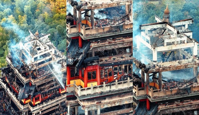 Cháy chùa trên núi Trung Quốc: Nghi do du khách, người dân cách nhiều km kể khoảnh khắc phát hiện lửa, - Ảnh 5. Cháy chùa trên núi Trung Quốc: Nghi do du khách, người dân cách nhiều km kể khoảnh khắc phát hiện lửa, - Ảnh 5.