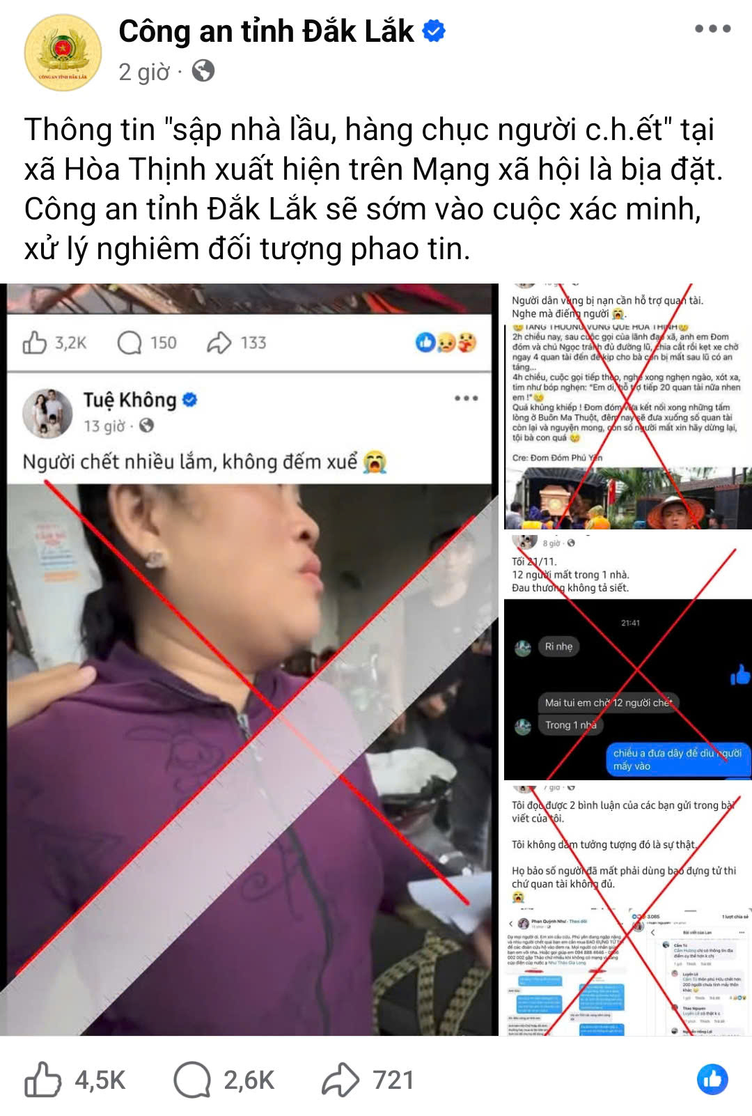 Công an Đắk Lắk xử lý thông tin sai sự thật về tử vong hàng loạt - Ảnh 1. Công an Đắk Lắk xử lý thông tin sai sự thật về tử vong hàng loạt - Ảnh 1.