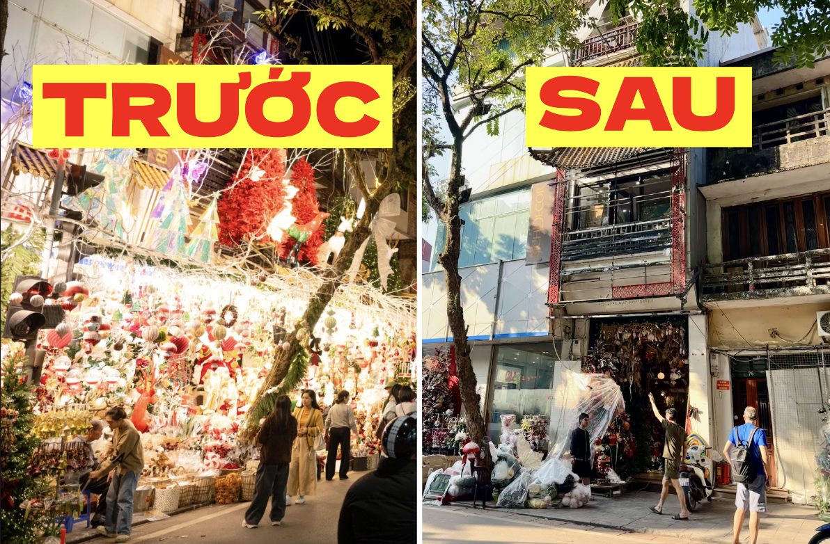 Cảnh tượng tại "phố Noel" trên Hàng Mã lúc này - Ảnh 1.