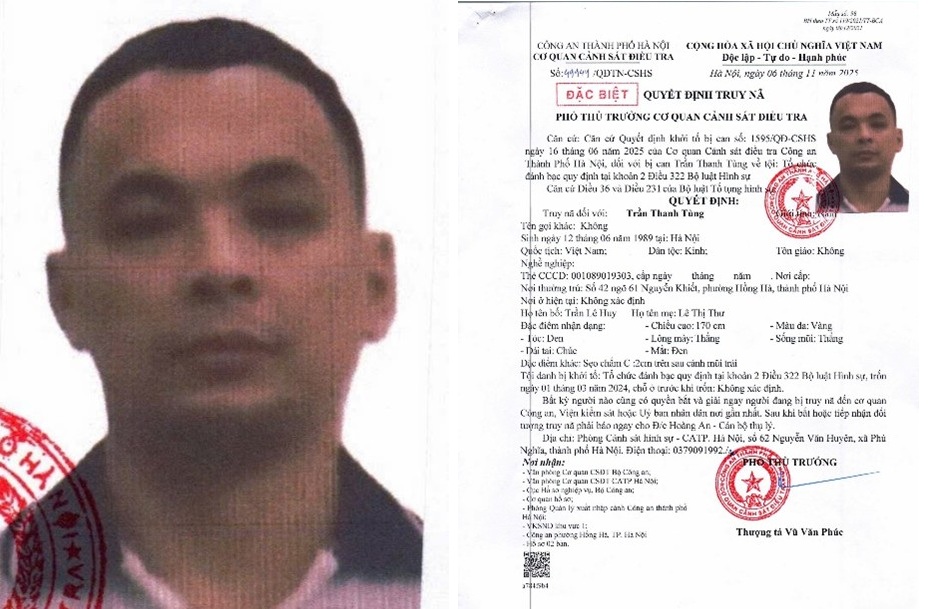 Truy nã Trần Thanh Tùng sinh năm 1989- Ảnh 1. Truy nã Trần Thanh Tùng sinh năm 1989- Ảnh 1.