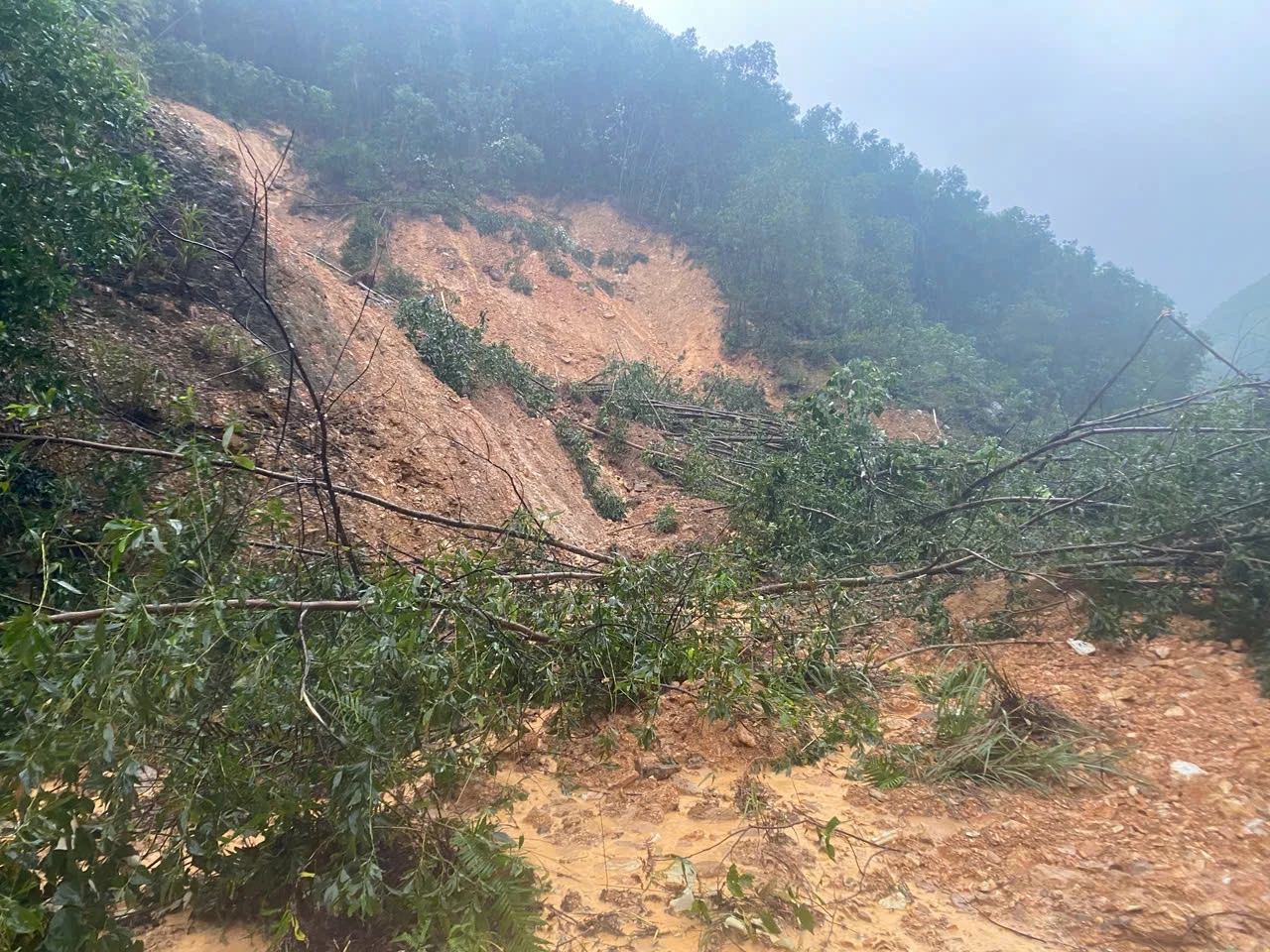 Mưa lớn ở Quảng Trị gây ngập lụt , sạt lở và tê liệt giao thông - Ảnh 1. Mưa lớn ở Quảng Trị gây ngập lụt , sạt lở và tê liệt giao thông - Ảnh 1.