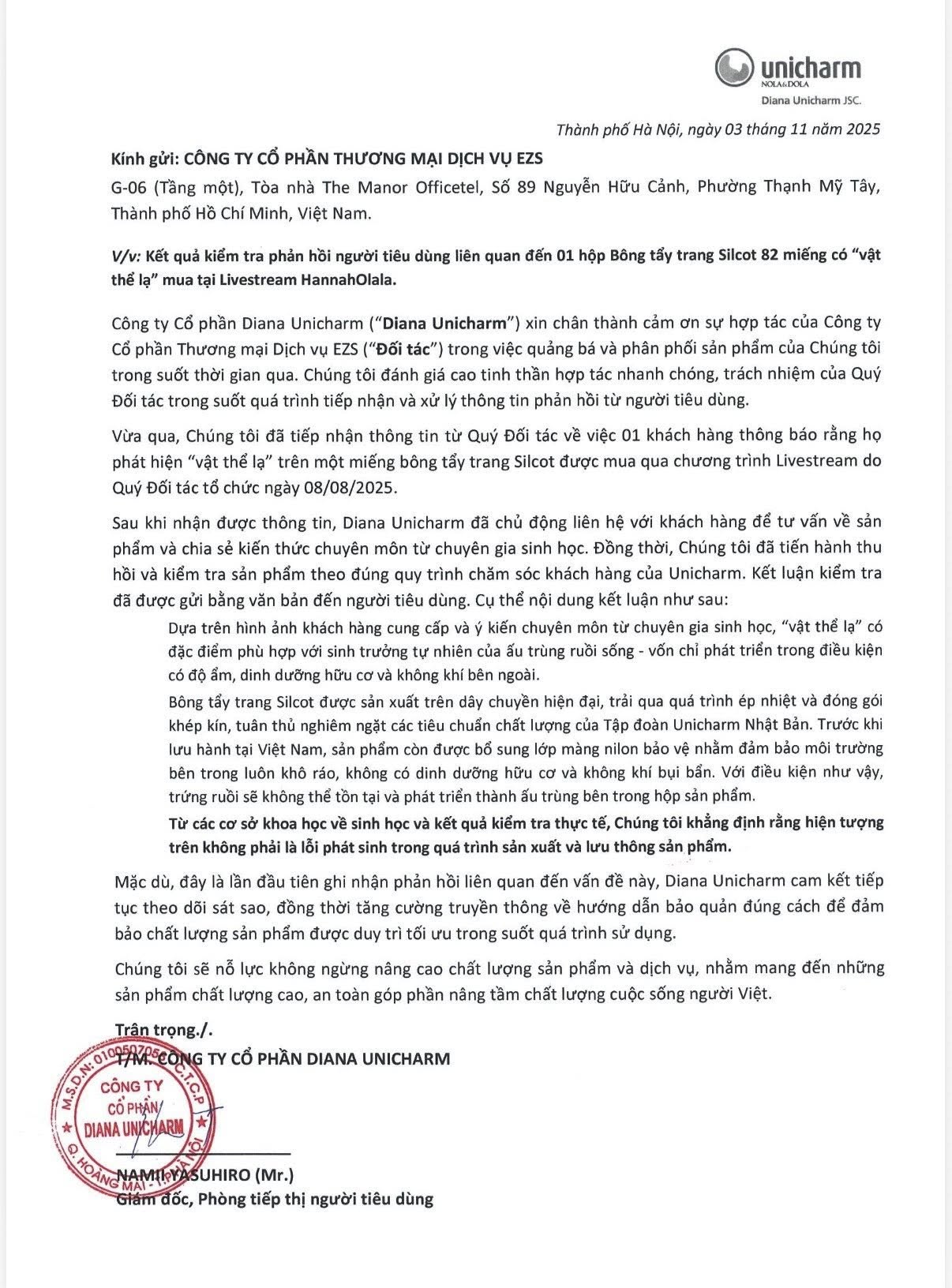 Kết luận kiểm tra vụ bông tẩy có dòi mua trên livestream Hannah Olala- Ảnh 2. Kết luận kiểm tra vụ bông tẩy có dòi mua trên livestream Hannah Olala- Ảnh 2.