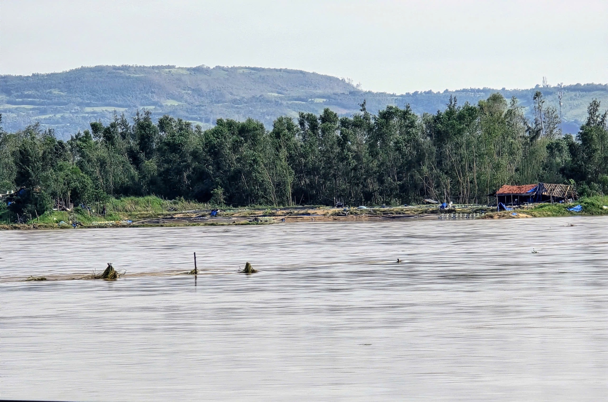 Cầu gỗ Ông Cọp "biến mất" sau bão số 13 - Ảnh 1.