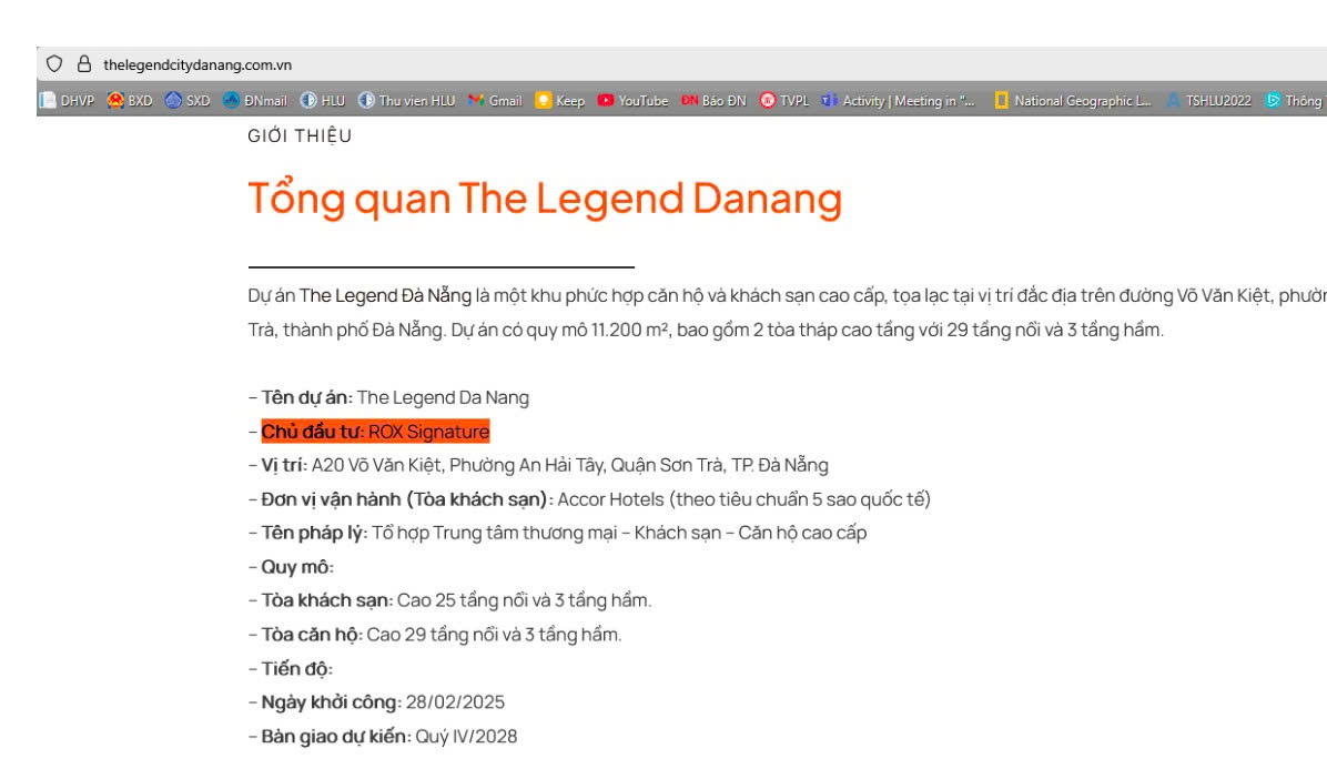 Mập mờ thông tin tại dự án The Legend City Danang: Sự thật và những điều cần biết - Ảnh 1.