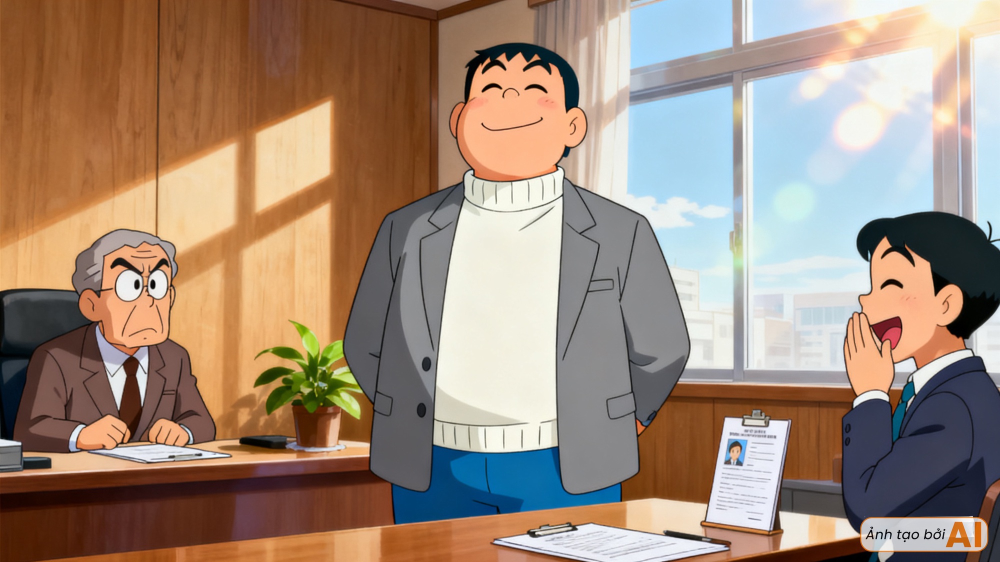 Nếu nhóm bạn Doraemon đi phỏng vấn xin việc: Nobita lại đến muộn, nhân vật tỏa sáng và đậu đầu tiên thì quá dễ đoán!- Ảnh 3.