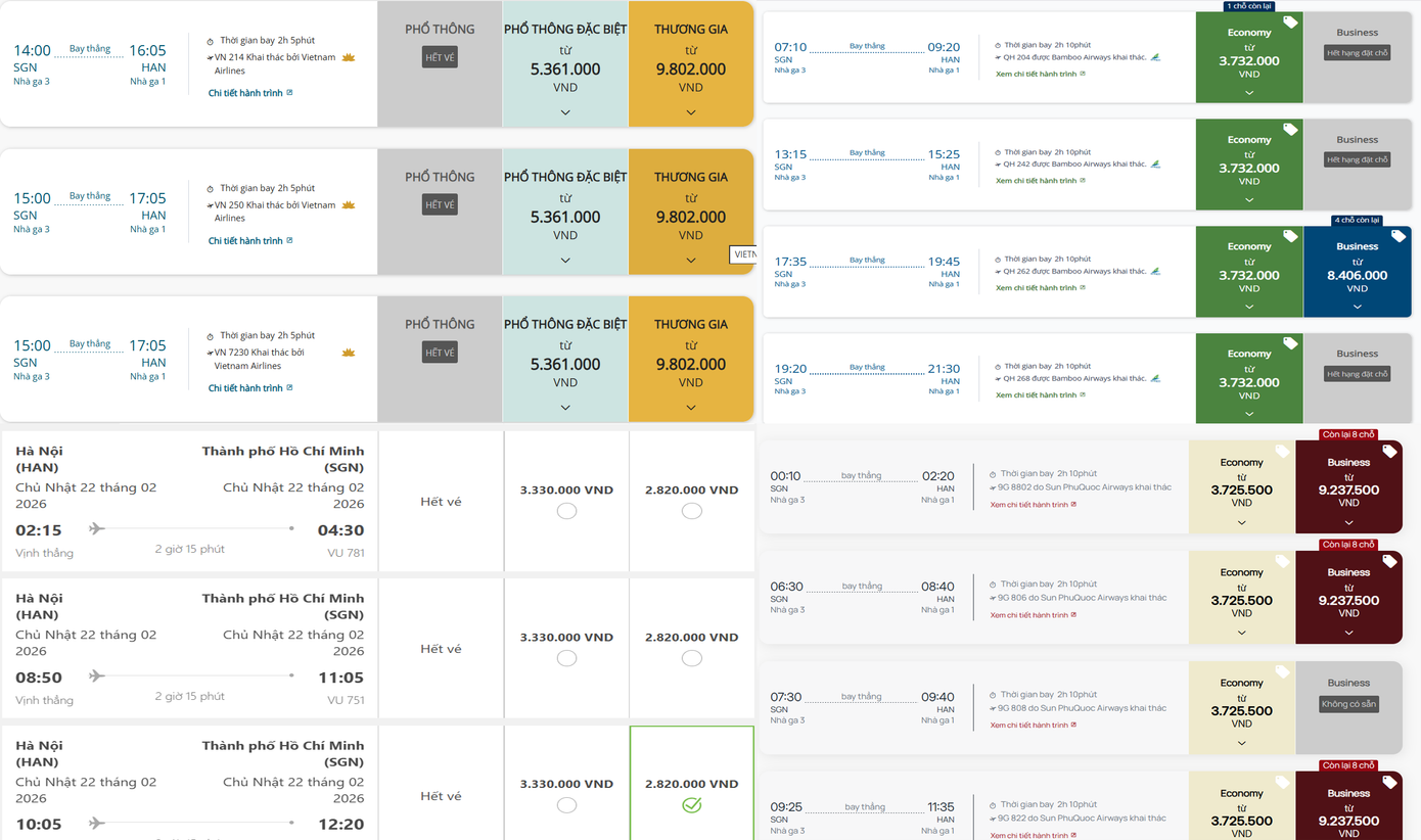 Giá vé máy bay Tết 2026 tăng cao , hành khách cần đặt trước để tiết kiệm chi phí - Ảnh 1. Giá vé máy bay Tết 2026 tăng cao , hành khách cần đặt trước để tiết kiệm chi phí - Ảnh 1.
