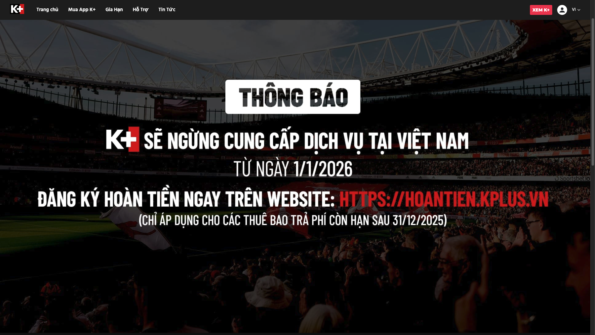 K+ chính thức thông báo dừng hoạt động, mở cổng hoàn tiền cho người dùng- Ảnh 1. K+ chính thức thông báo dừng hoạt động, mở cổng hoàn tiền cho người dùng- Ảnh 1.