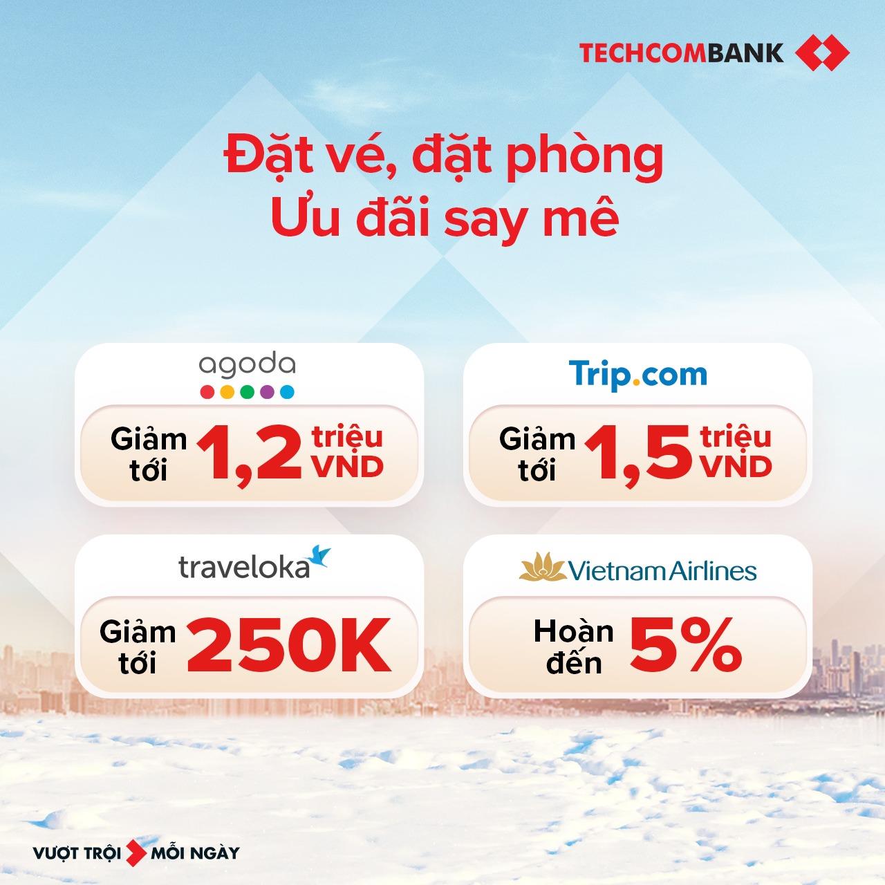 Du lịch cuối năm nhẹ ví với bộ sưu tập ưu đãi thẻ tín dụng Techcombank - Ảnh 1. Du lịch cuối năm nhẹ ví với bộ sưu tập ưu đãi thẻ tín dụng Techcombank - Ảnh 1.