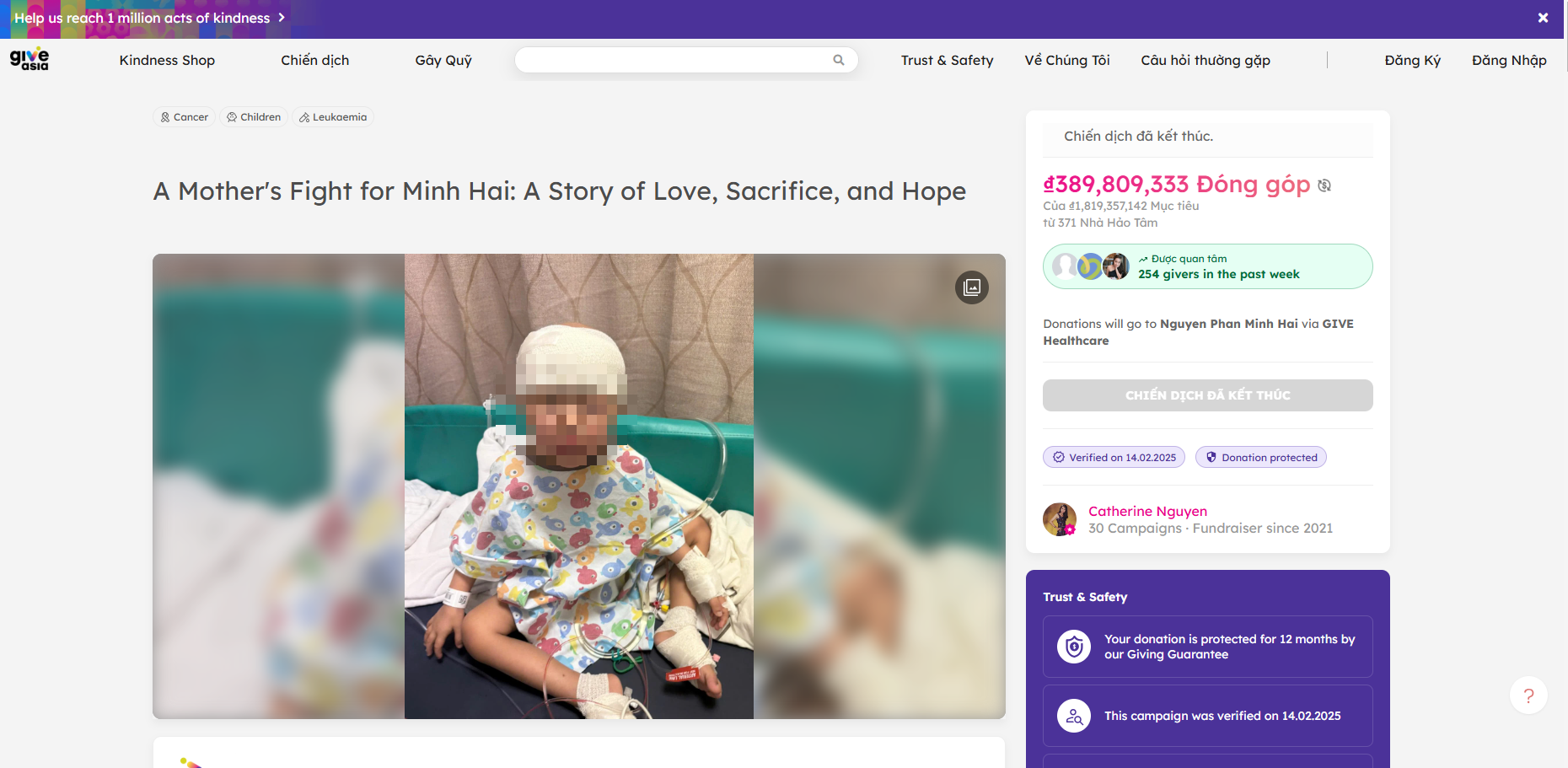 Đơn vị tổ chức quyên góp từ thiện Give.asia thông báo dừng chiến dịch ủng hộ bé Bắp- Ảnh 1.