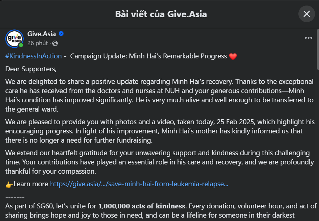 Đơn vị tổ chức quyên góp từ thiện Give.asia thông báo dừng chiến dịch ủng hộ bé Bắp- Ảnh 2.