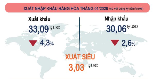 Việt Nam xuất siêu 3,03 tỷ USD ngay tháng đầu năm: Hoa Kỳ, Trung Quốc lần lượt là thị trường xuất khẩu và nhập khẩu lớn nhất- Ảnh 2.
