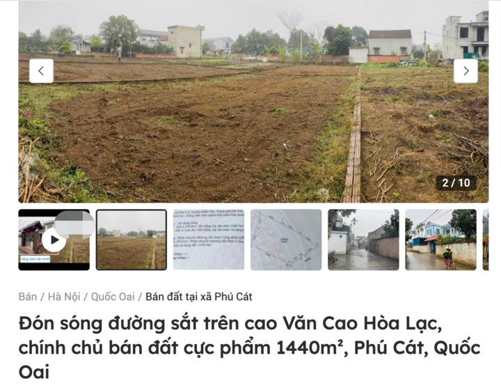Đường sắt đô thị số 5 chưa xây dựng, giá đất Hòa Lạc đã tăng 'ăn theo'- Ảnh 1. Đường sắt đô thị số 5 chưa xây dựng, giá đất Hòa Lạc đã tăng 'ăn theo'- Ảnh 1.