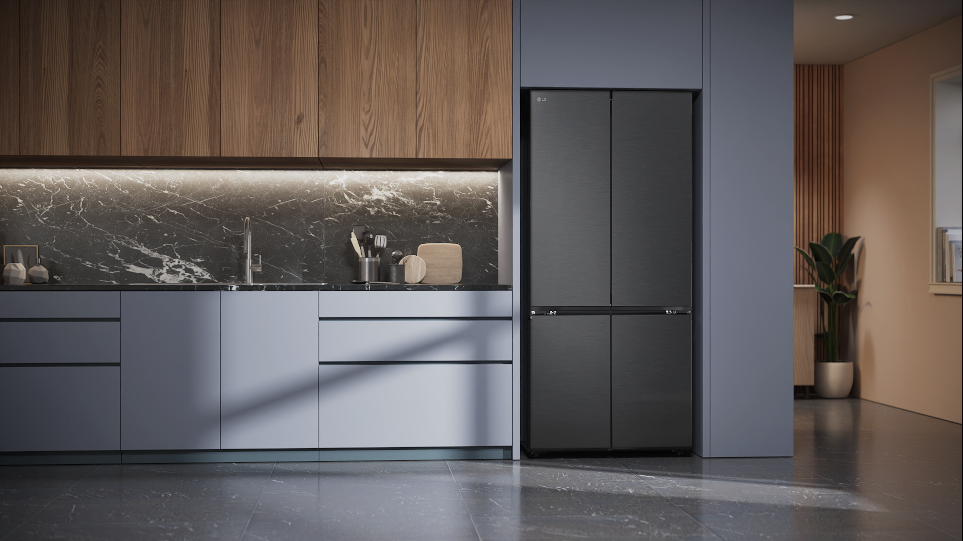 Tủ lạnh French Door 2025 của LG có thêm màu đen nhám: Dung tích lên tới 398 lít, nhiều công nghệ mới, dễ sử dụng- Ảnh 1. Tủ lạnh French Door 2025 của LG có thêm màu đen nhám: Dung tích lên tới 398 lít, nhiều công nghệ mới, dễ sử dụng- Ảnh 1.