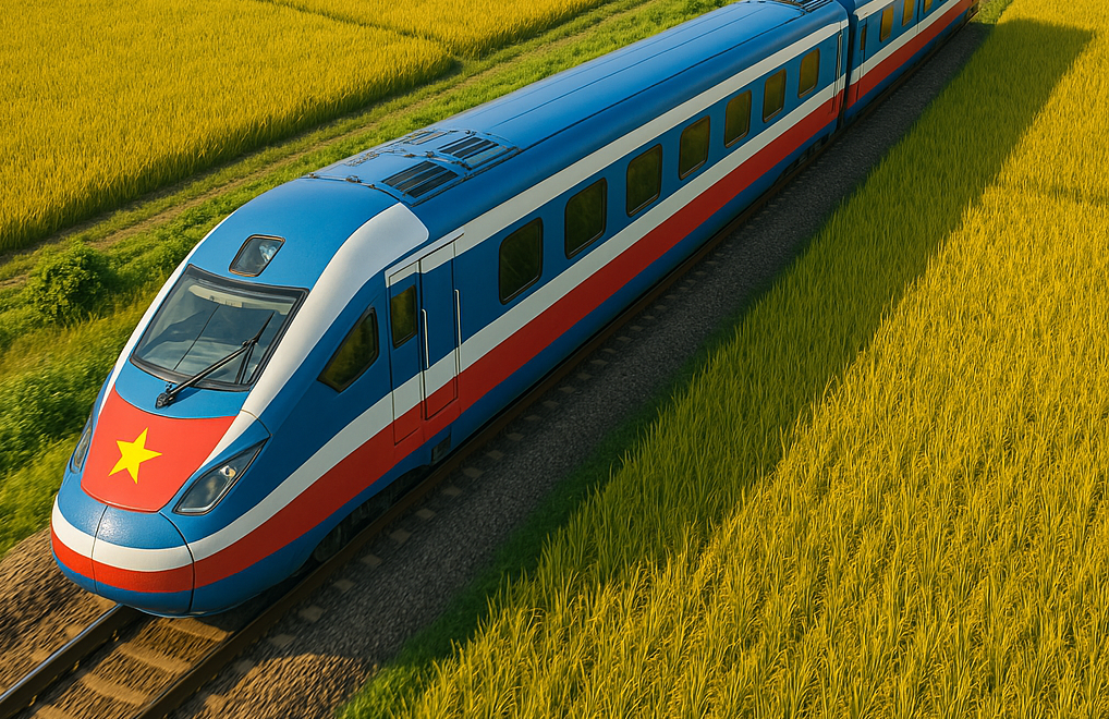 Viễn cảnh choáng ngợp khi tàu 350km/h băng qua cánh đồng lúa chín và bờ biển đẹp như tranh vẽ ở Việt Nam- Ảnh 2.