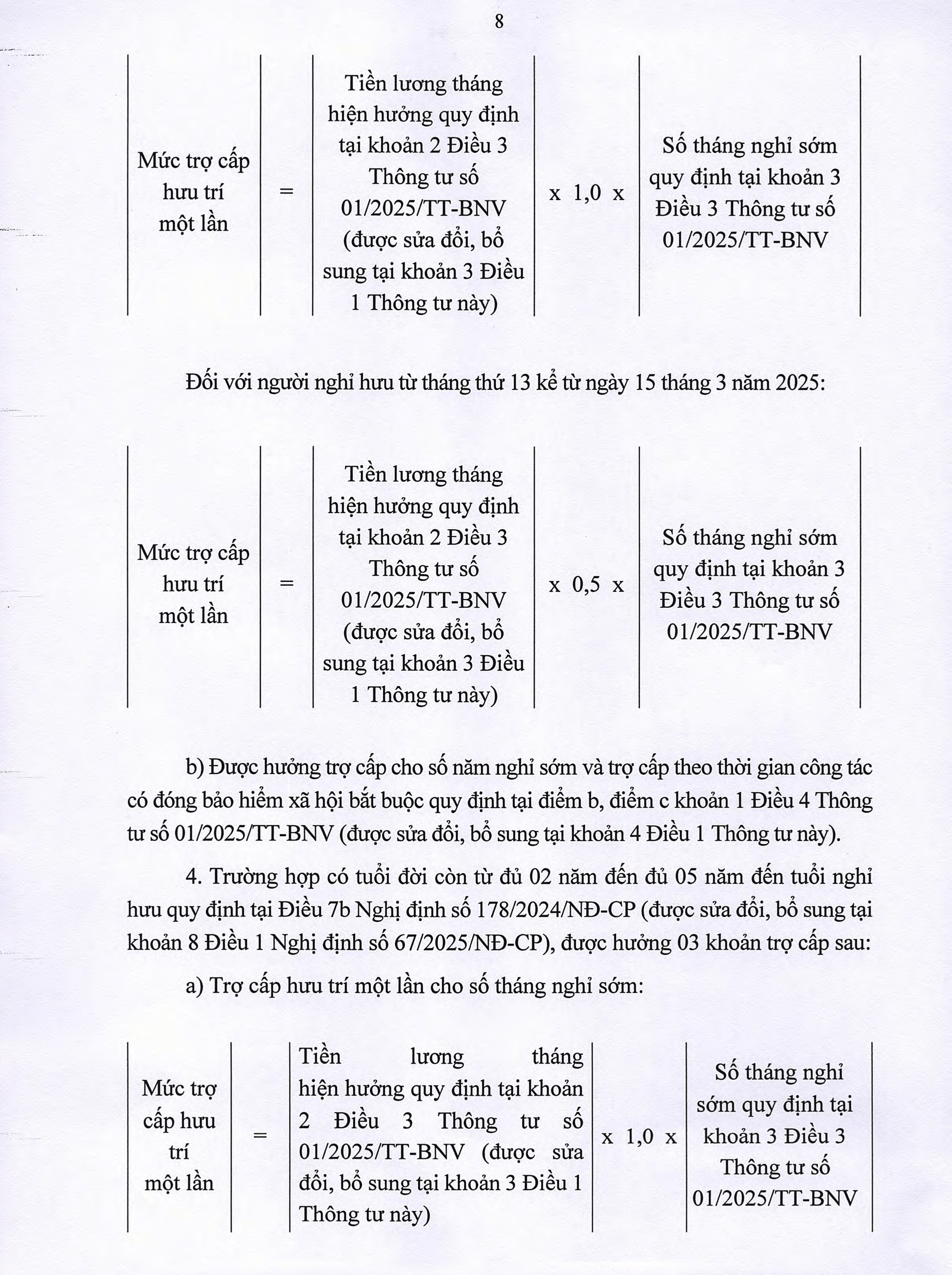 TOÀN VĂN: Thông tư 002/2025/TT-BNV sửa đổi, bổ sung hướng dẫn chế độ với cán bộ, CCVC, người lao động trong sắp xếp bộ máy- Ảnh 8. TOÀN VĂN: Thông tư 002/2025/TT-BNV sửa đổi, bổ sung hướng dẫn chế độ với cán bộ, CCVC, người lao động trong sắp xếp bộ máy- Ảnh 8.