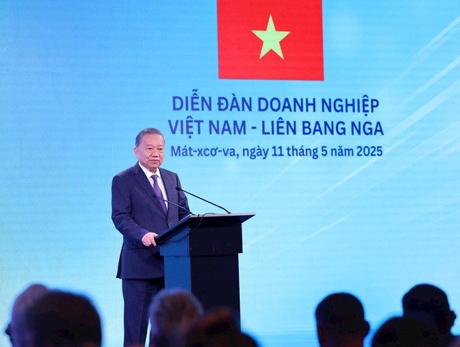 Tổng Bí thư Tô Lâm phát biểu tại Diễn đàn doanh nghiệp Việt Nam - Liên bang Nga, ngày 11/5. Tổng Bí thư Tô Lâm phát biểu tại Diễn đàn doanh nghiệp Việt Nam - Liên bang Nga, ngày 11/5.