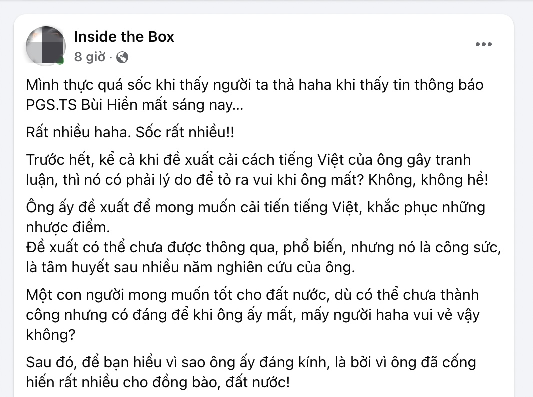 Không thể chấp nhận thái độ vô cảm trước một trí thức vừa nằm xuống!- Ảnh 1.