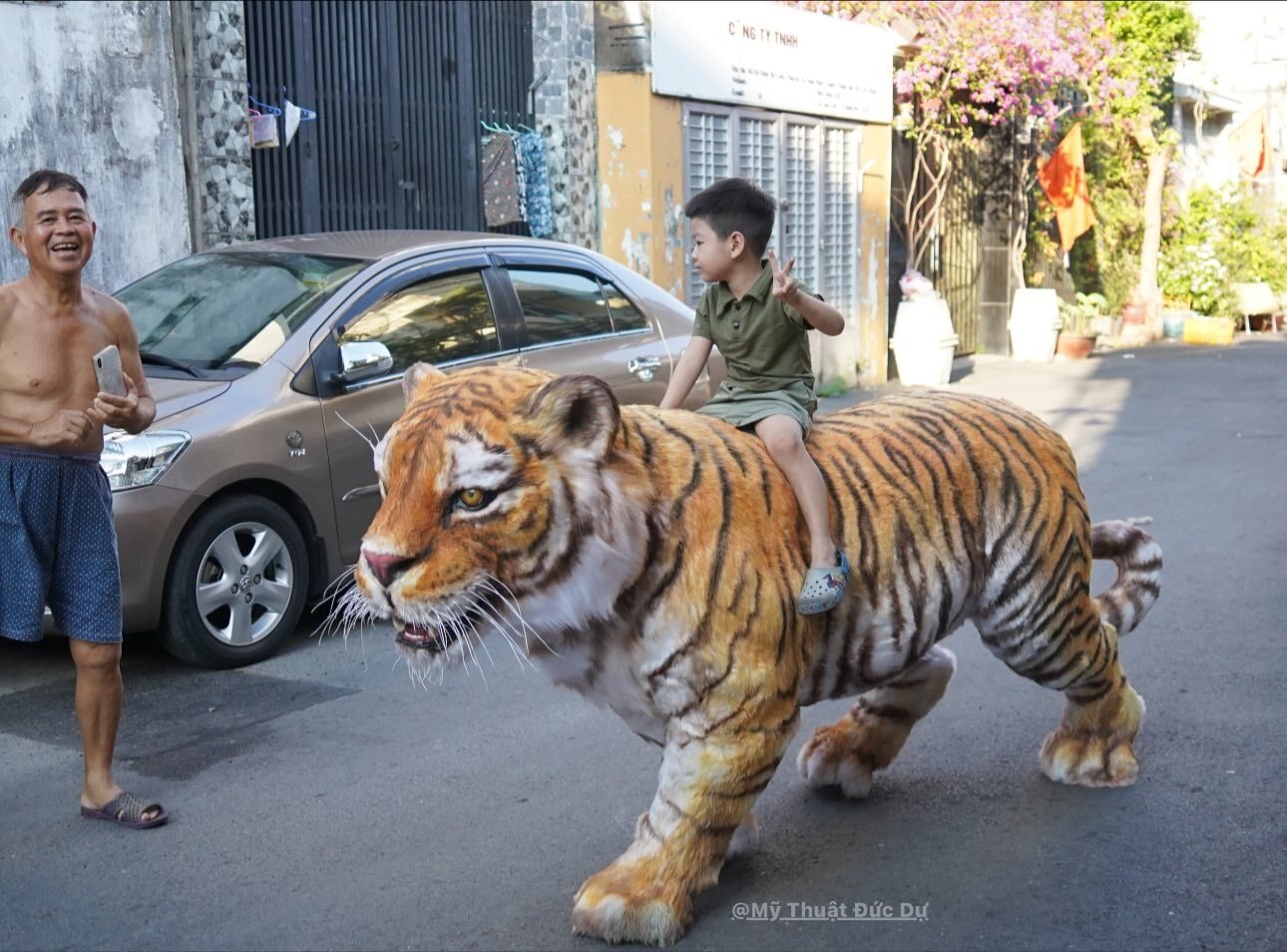 Chàng trai TP.HCM làm mô hình hổ Belgan giống thật khiến người trên phố hết hồn- Ảnh 3.