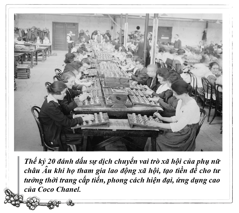 Coco Chanel và tinh thần cách tân thời trang đương đại- Ảnh 2. A group of people sitting at tables AI-generated content may be incorrect.