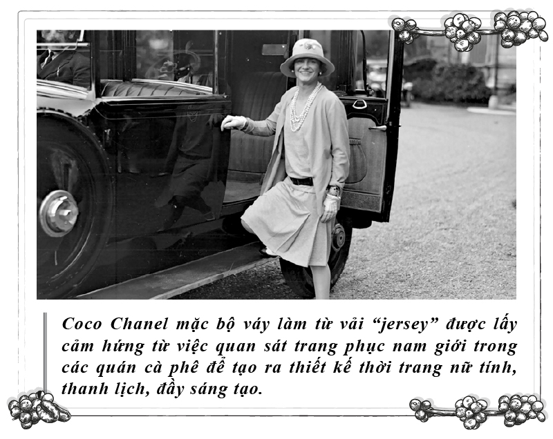 Coco Chanel và tinh thần cách tân thời trang đương đại- Ảnh 5. A person in a hat and dress standing next to a car AI-generated content may be incorrect.