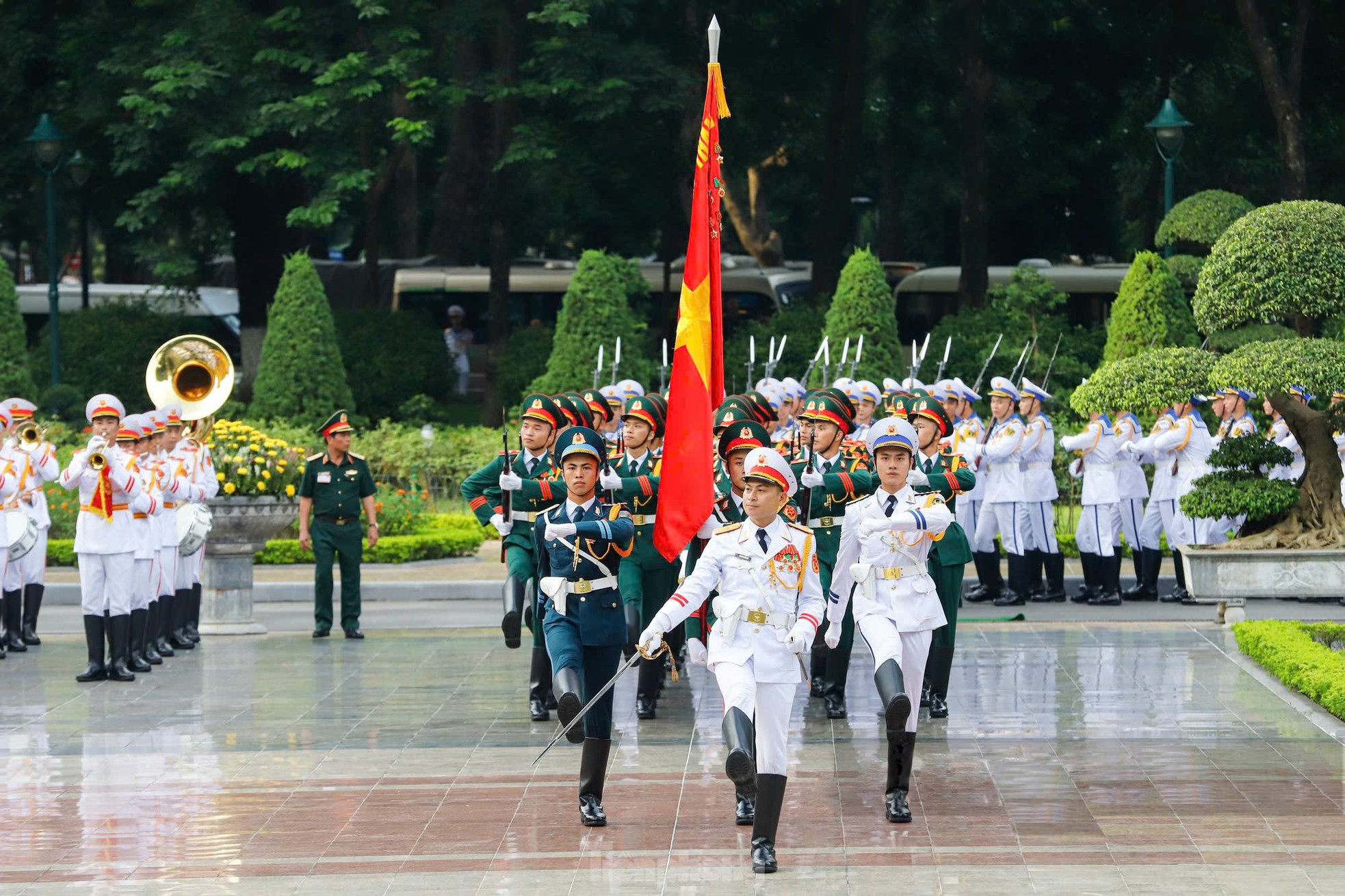 Đội trưởng Tiêu binh danh dự kể chuyện rèn tập đón các yếu nhân- Ảnh 3. Đội trưởng Tiêu binh danh dự kể chuyện rèn tập đón các yếu nhân- Ảnh 3.