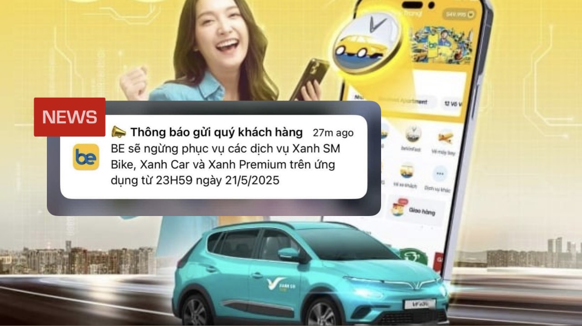 Be bất ngờ thông báo dừng tích hợp các dịch vụ gọi xe điện của Xanh SM