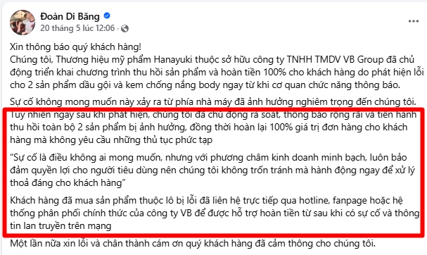 Cách hoàn tiền loạt sản phẩm bị thu hồi của Đoàn Di Băng: Không có hướng dẫn công khai, rối như tơ vò!- Ảnh 2.