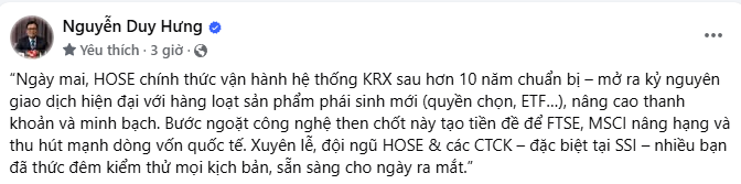 Chủ tịch SSI Nguyễn Duy Hưng: KRX vận hành sau hơn 10 năm chuẩn bị, mở ra kỷ nguyên giao dịch hiện đại với hàng loạt sản phẩm phái sinh mới- Ảnh 1.