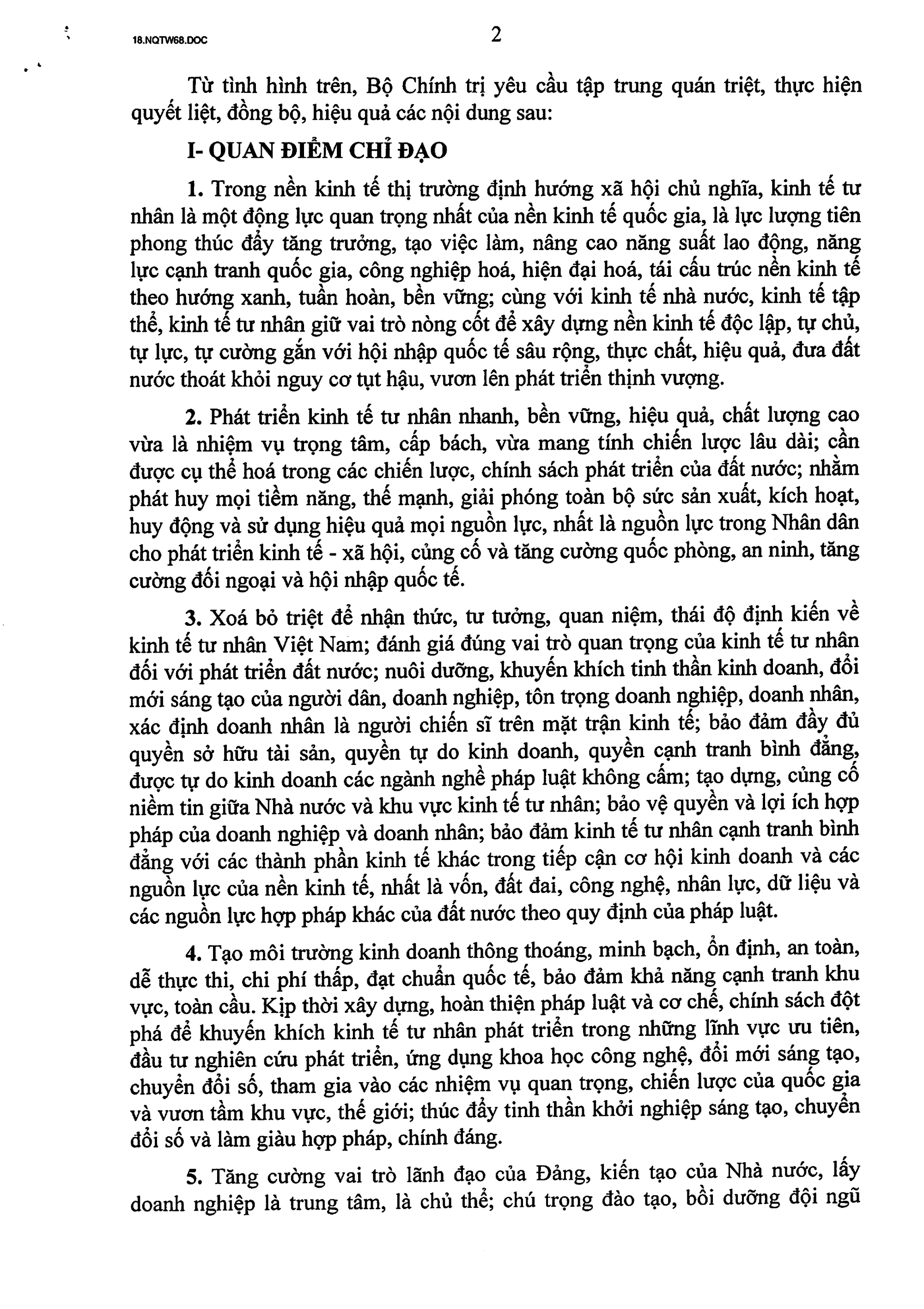 TOÀN VĂN: Nghị quyết số 68-NQ/TW về phát triển kinh tế tư nhân- Ảnh 2. TOÀN VĂN: Nghị quyết số 68-NQ/TW về phát triển kinh tế tư nhân- Ảnh 2.