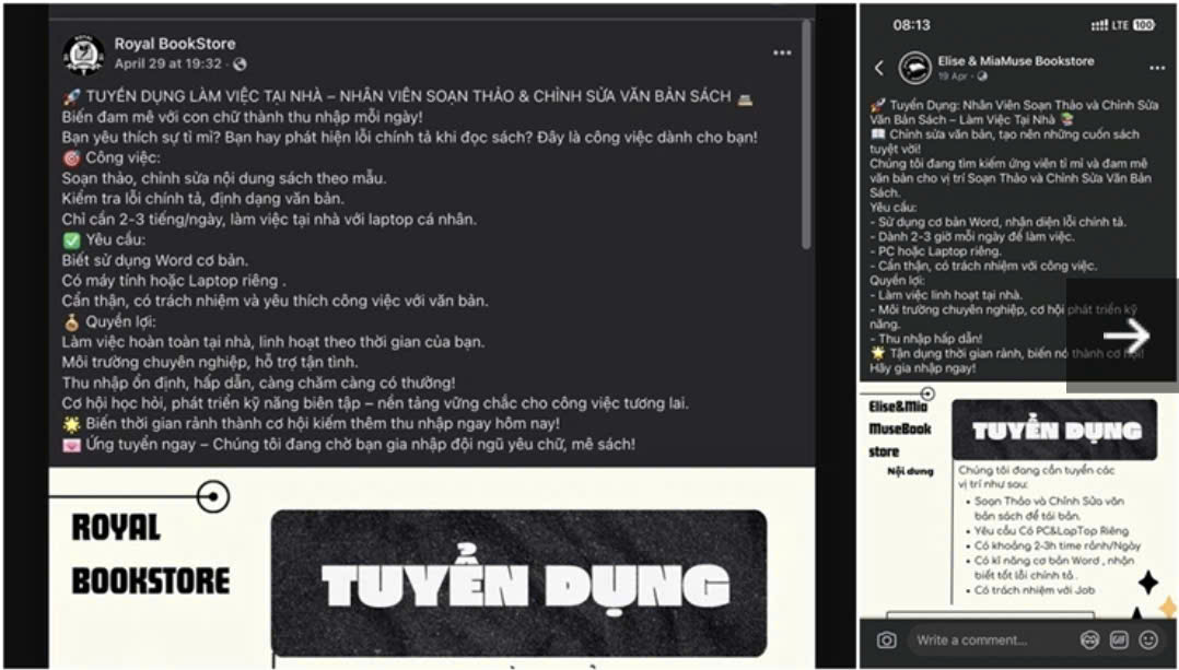 Mất tiền oan với chiêu tuyển dụng "việc nhẹ lương cao" trên mạng xã hội- Ảnh 2.