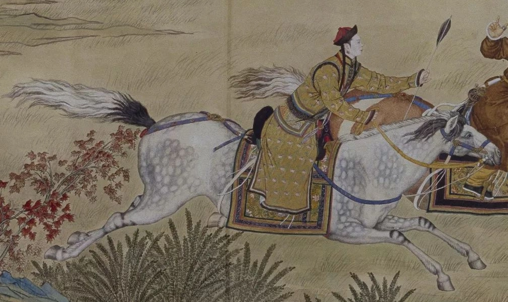 Xuất hiện bức tranh dài 2 mét về buổi đi săn của Càn Long tại vi trường Mộc Lan, duy nhất một sủng phi được theo sau hầu cận- Ảnh 2.