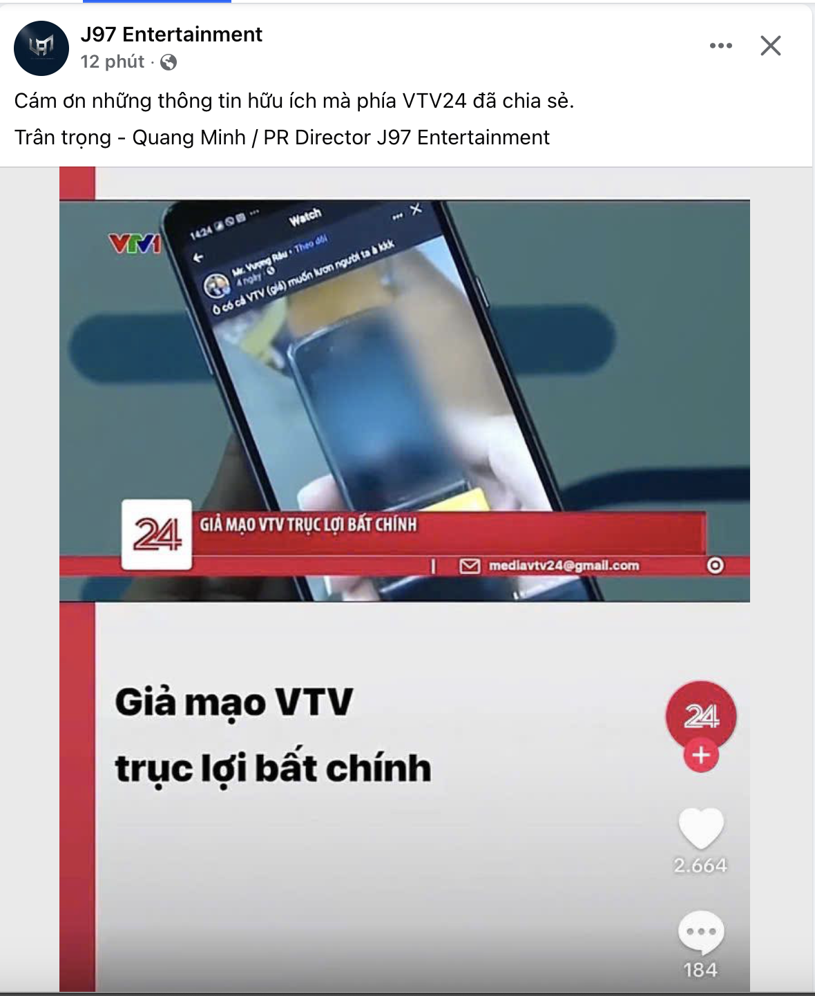 Bị VTV nhắc thẳng tên nghi lừa đảo, phía Jack gây sốc khi lên bài đăng "Giả mạo VTV trục lợi bất chính" - Ảnh 1.