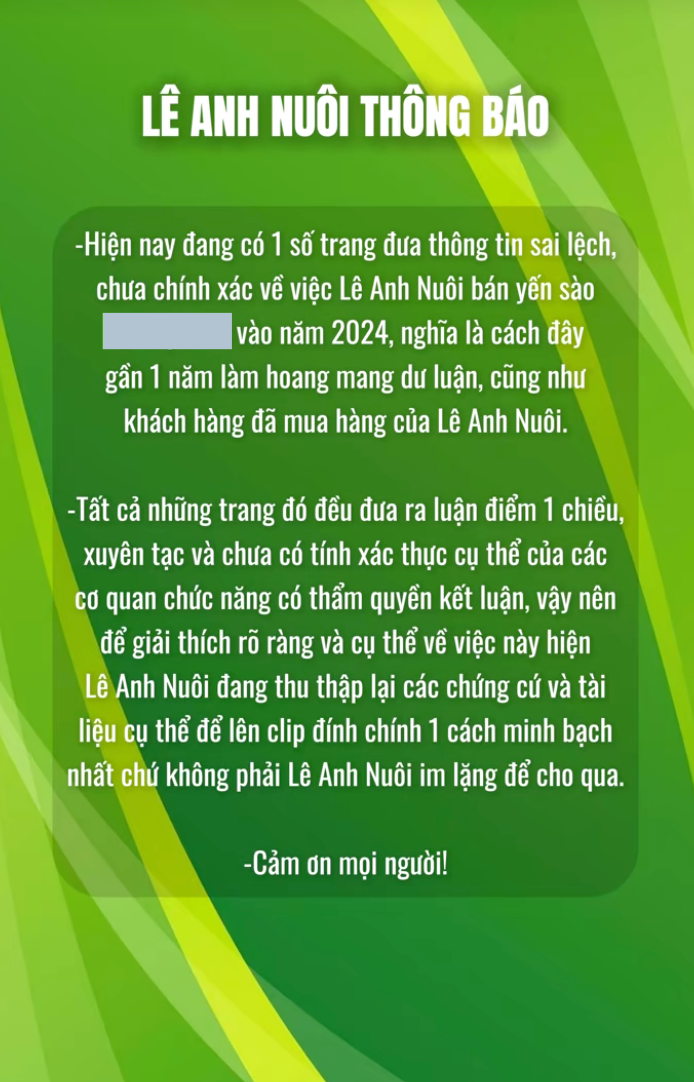 Bác sĩ Cung công khai tin nhắn, hình ảnh làm việc với nhãn hàng yến giá rẻ, còn Lê Anh Nuôi phản ứng lạ- Ảnh 5. Bác sĩ Cung công khai tin nhắn, hình ảnh làm việc với nhãn hàng yến giá rẻ, còn Lê Anh Nuôi phản ứng lạ- Ảnh 5.