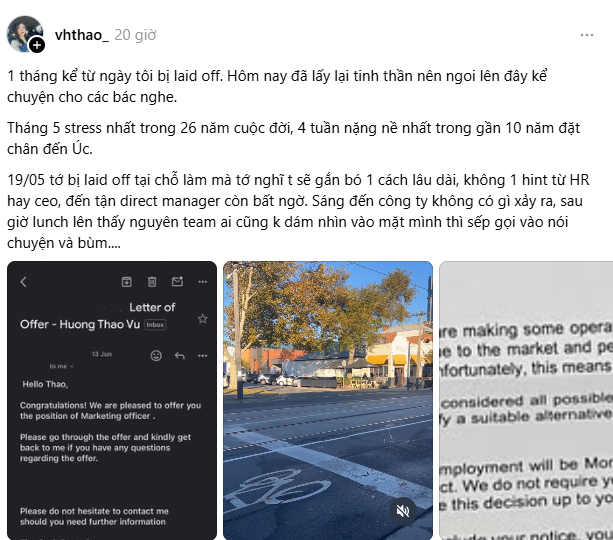 Bị sa thải ngay tại văn phòng, cô gái Việt tốt nghiệp đại học thuộc hàng top của Úc suy sụp