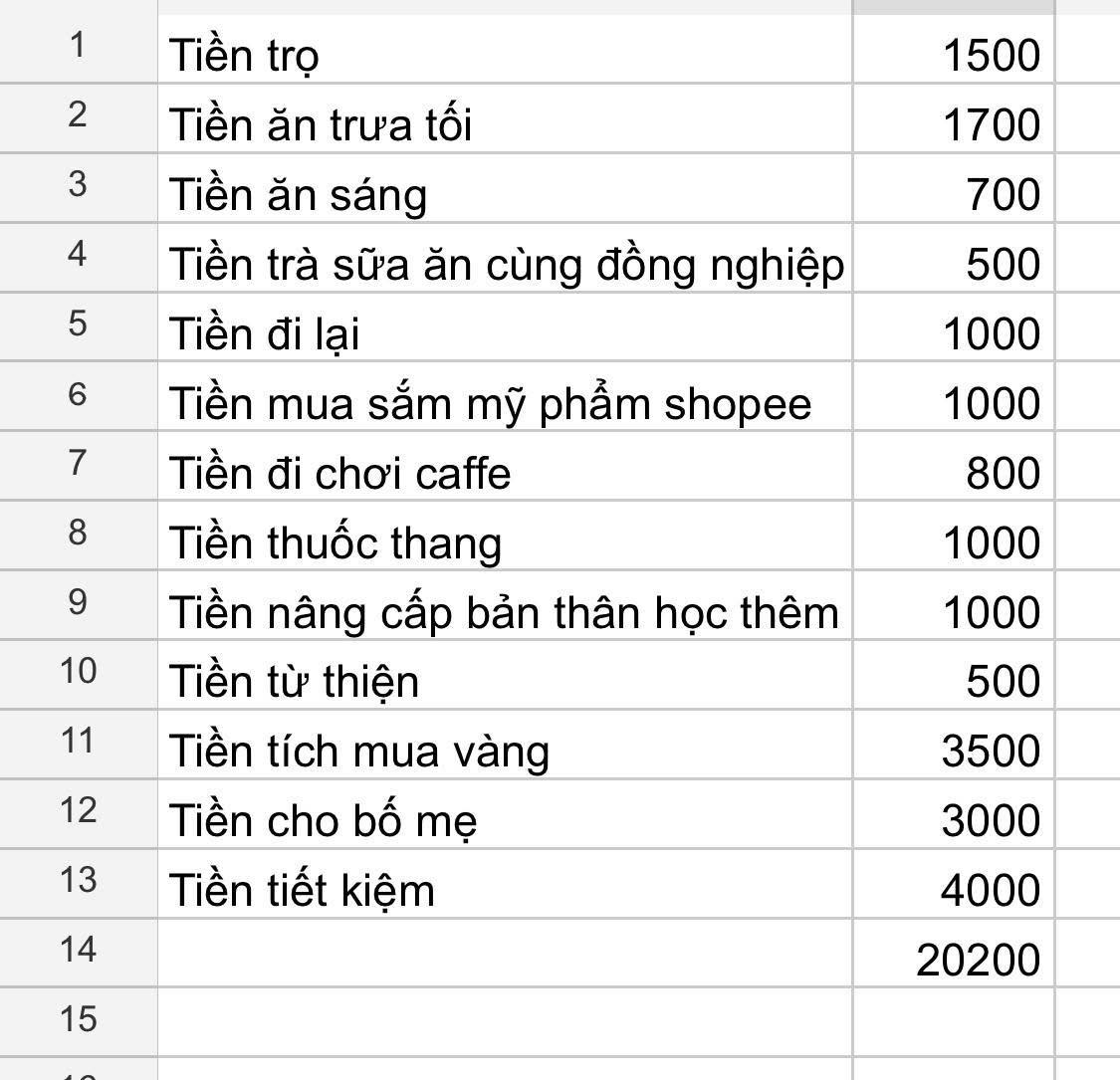 Bảng chi tiêu khó mà chê nổi của cô gái 26 tuổi ở Hà Nội