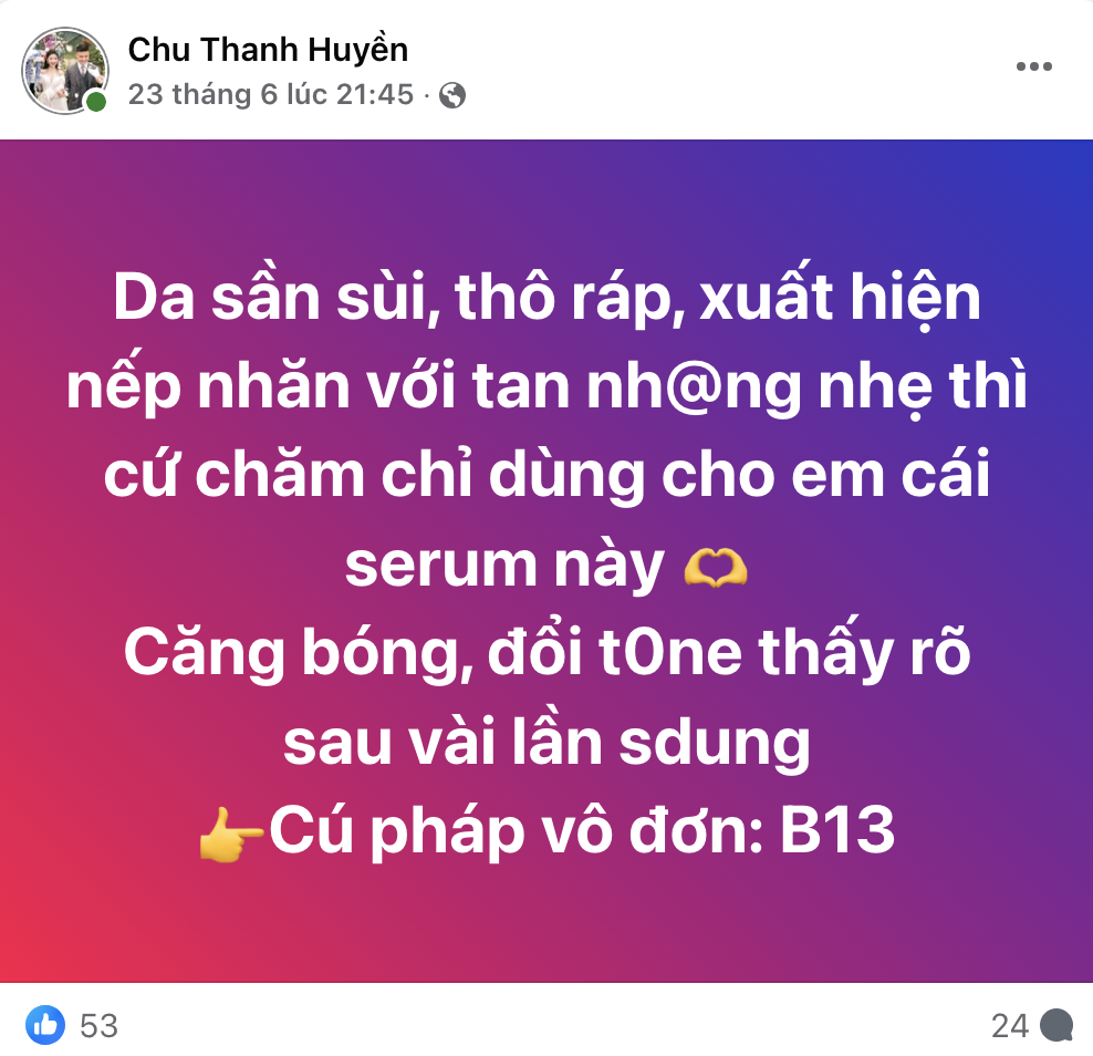 Fanpage Chu Thanh Huyền quảng cáo thổi phồng công dụng: Trẻ ra chục tuổi, chống nắng tế bào gốc?
