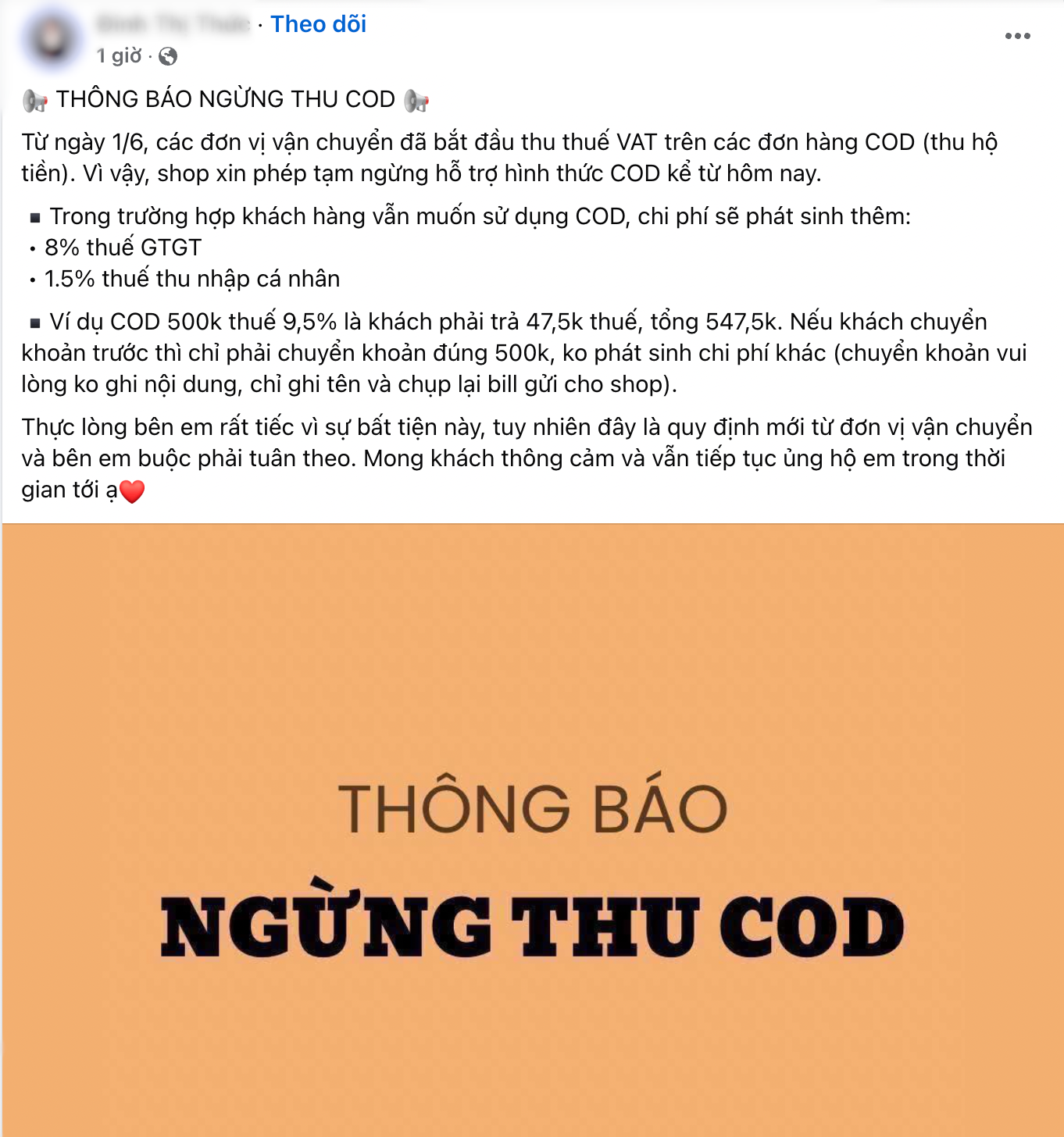 Nhiều cửa hàng chỉ nhận tiền mặt, nếu chuyển khoản thêm thuế 8%