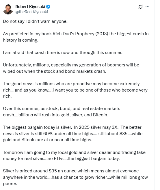 Tác giả ‘Cha giàu, cha nghèo’: 'Ngay ngày mai tôi sẽ đi mua thứ này - món hời nhất hiện nay, thay vì Bitcoin'- Ảnh 2. Tác giả ‘Cha giàu, cha nghèo’: 'Ngay ngày mai tôi sẽ đi mua thứ này - món hời nhất hiện nay, thay vì Bitcoin'- Ảnh 2.