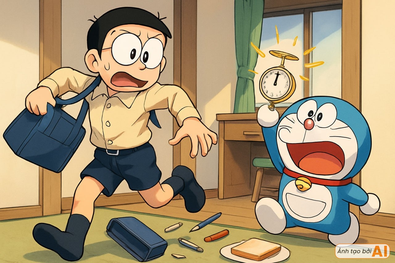 Nếu nhóm bạn Doraemon đi thi vào lớp 10: Nobita quên thẻ dự thi, Jaian khoanh bừa và có một người nắm chắc vị trí thủ khoa- Ảnh 2.