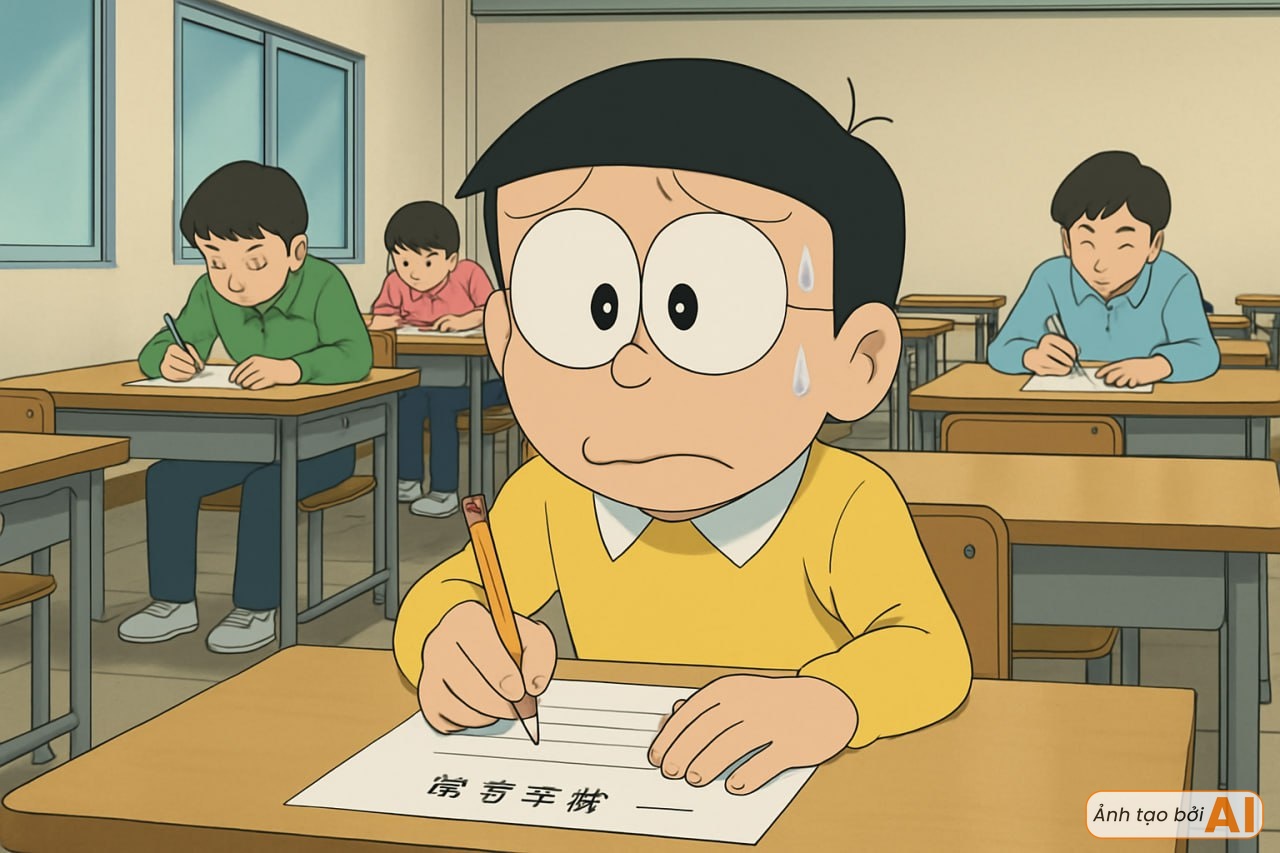 Nếu nhóm bạn Doraemon đi thi vào lớp 10: Nobita quên thẻ dự thi, Jaian khoanh bừa và có một người nắm chắc vị trí thủ khoa- Ảnh 4.