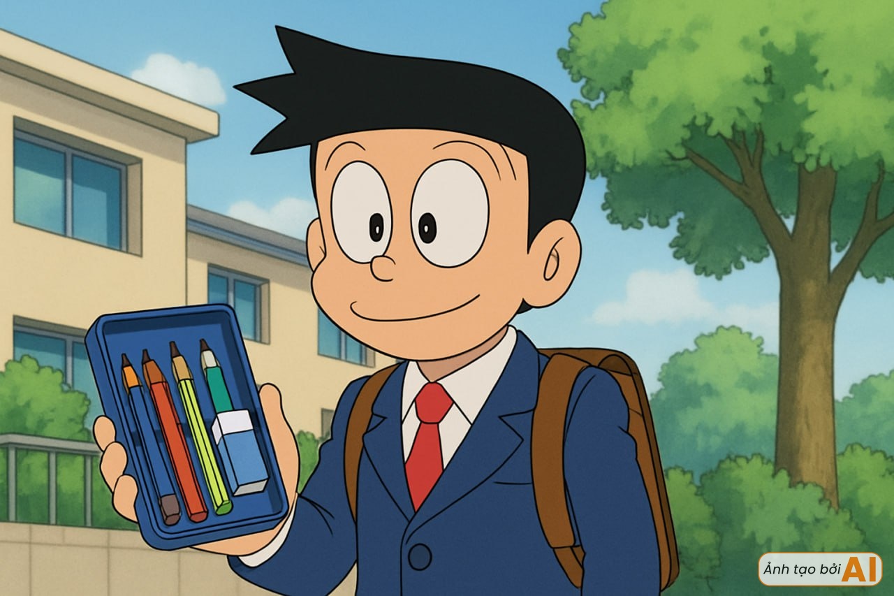 Nếu nhóm bạn Doraemon đi thi vào lớp 10: Nobita quên thẻ dự thi, Jaian khoanh bừa và có một người nắm chắc vị trí thủ khoa- Ảnh 7.