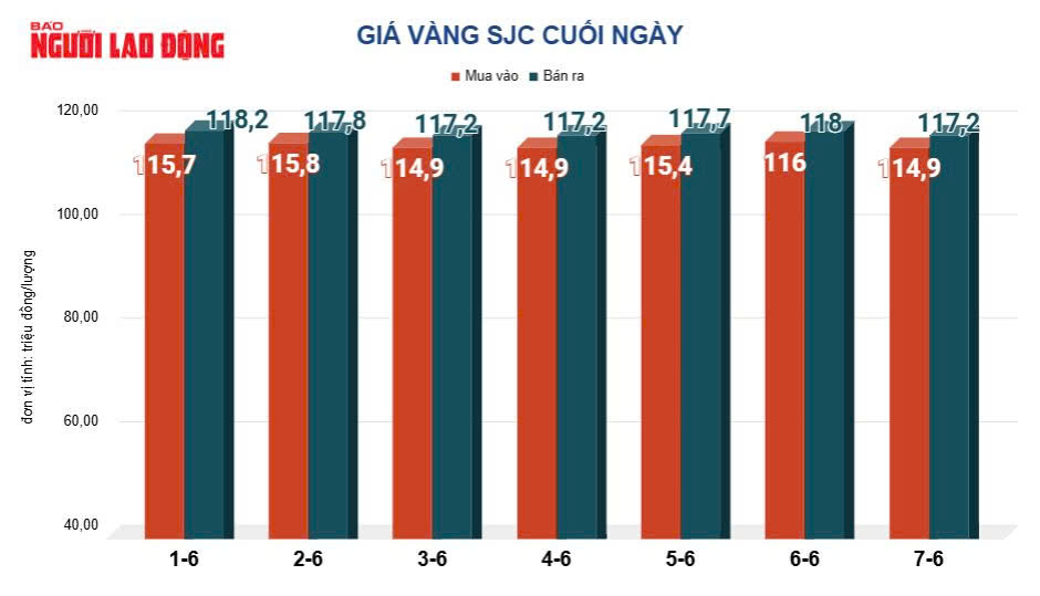 Giá vàng hôm nay 8-6: Ngược chiều thế giới, vàng miếng SJC giảm tiếp - Ảnh 2.