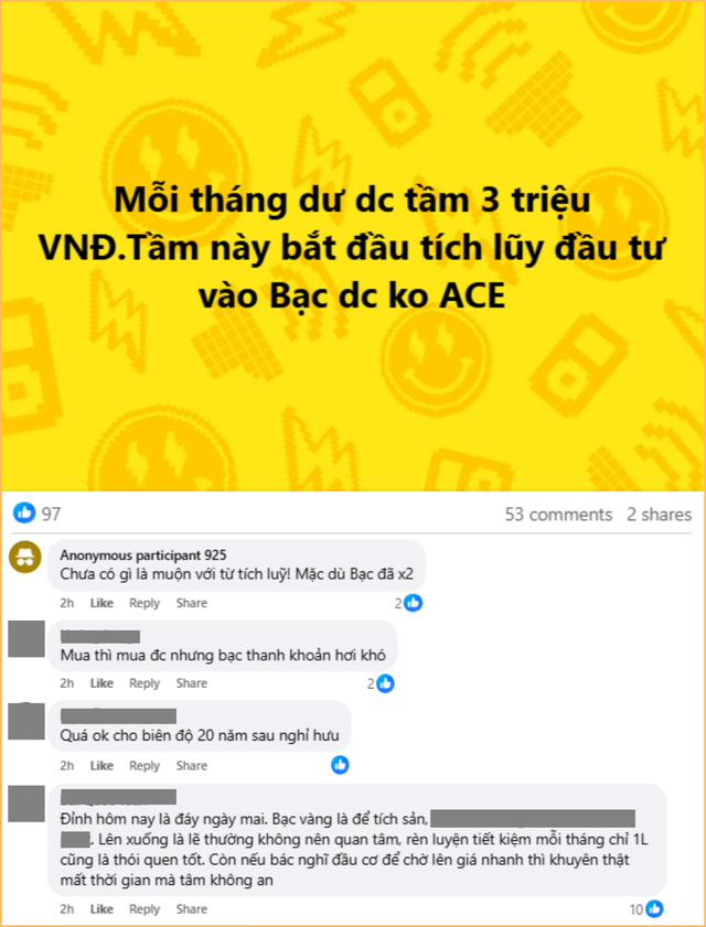 Giá bạc “nóng bỏng tay”, tính bán vàng lấy tiền mua bạc: Dân mạng bất đồng quan điểm!- Ảnh 2. Giá bạc “nóng bỏng tay”, tính bán vàng lấy tiền mua bạc: Dân mạng bất đồng quan điểm!- Ảnh 2.