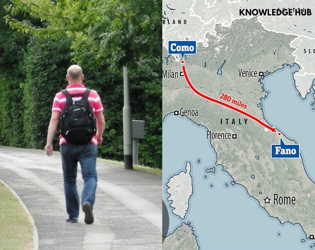 Người đàn ông đi bộ 450km sau khi cãi nhau với vợ- Ảnh 1.