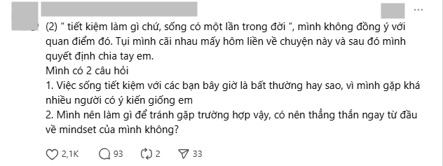 Lệch pha tài chính khó hạnh phúc: Chi 20 triệu/ tháng vẫn bị chê "keo kiệt" vì có 300 triệu trong tài khoản? - Ảnh 2.
