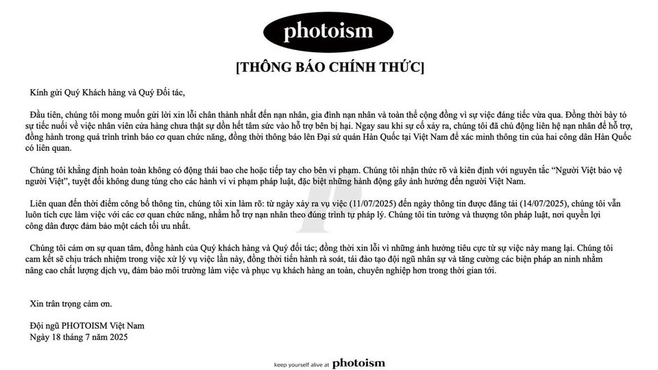 Tiệm photobooth ở Hà Nội lên tiếng xin lỗi nạn nhân sau 1 tuần xảy ra vụ việc: Lộ một số điểm mâu thuẫn?- Ảnh 1.